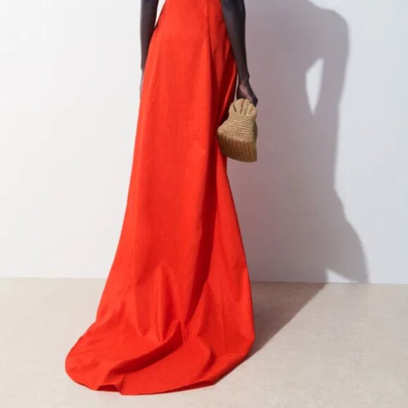Cos Atelier The V-Neck Linen Maxi Dress - Bright Orange NWT retail $290 - Picture 3 of 16